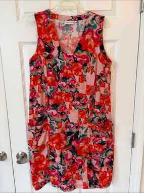Foil Linen Sleeveless Dress